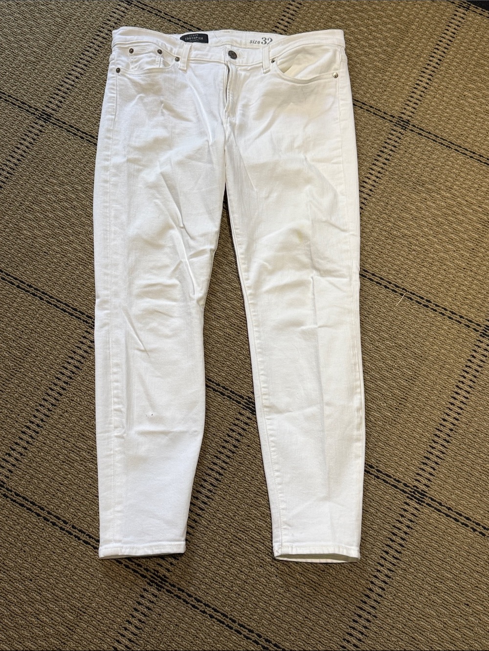 J. Crew Toothpick White Stretch Jeans